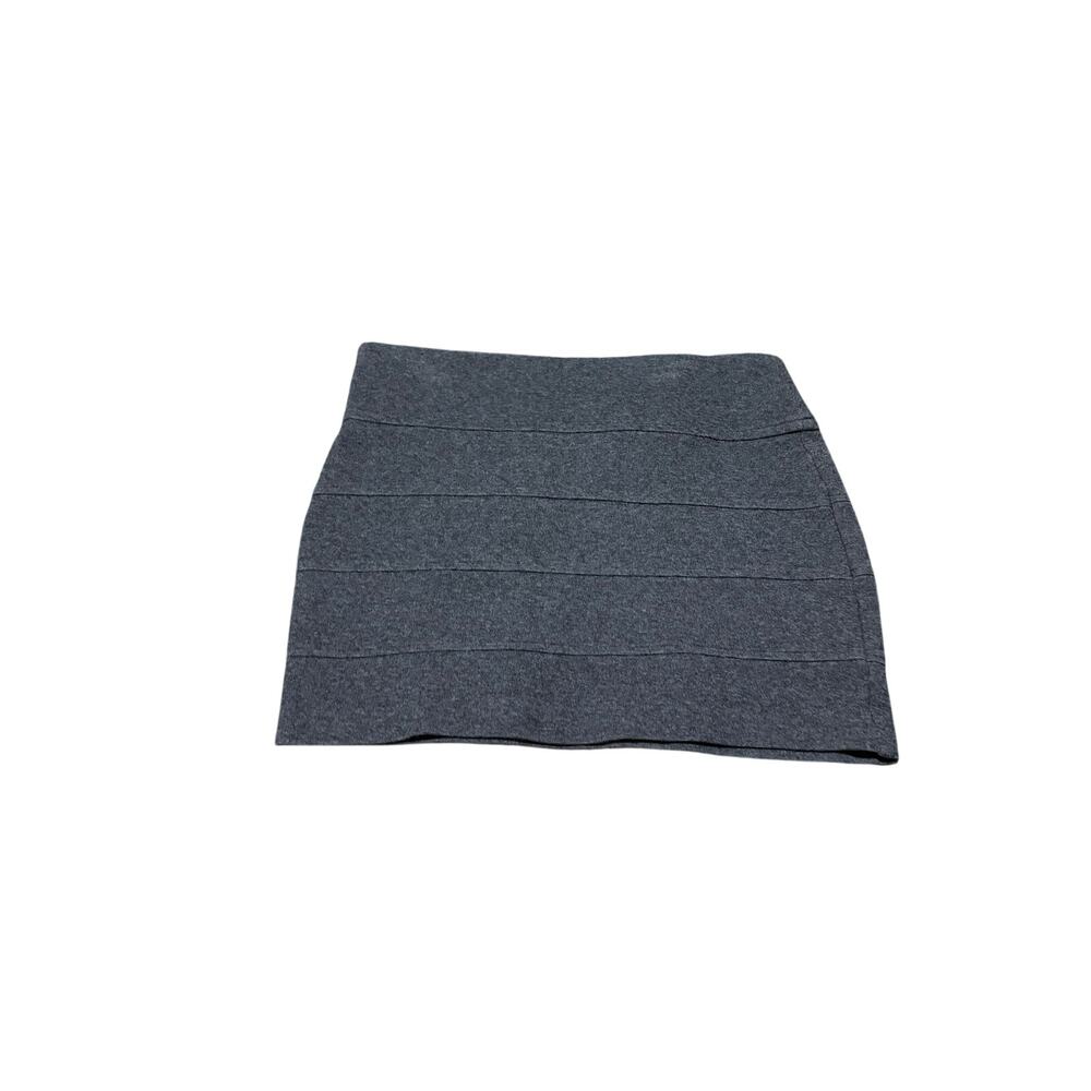 Aeropostale xs grey mini skirt flat front elastic waist stretchy material euc
